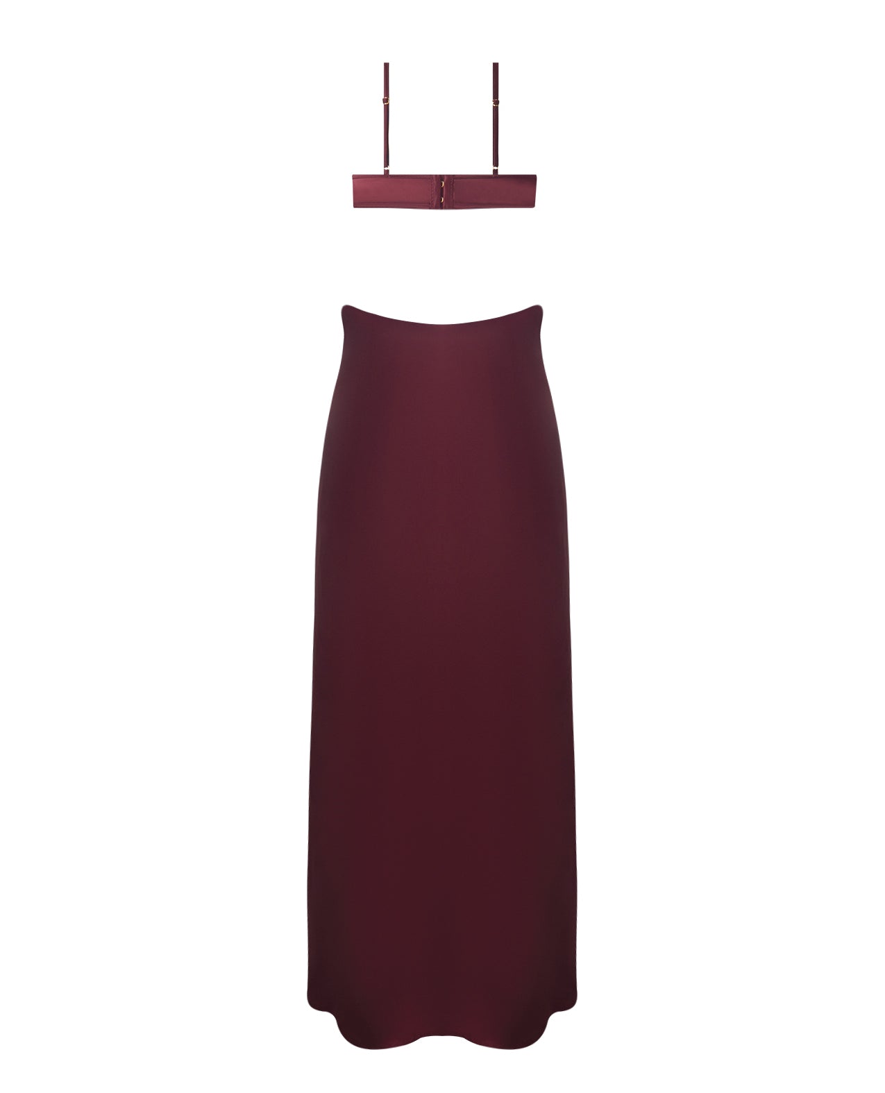 Brigeta Satin Cut Out Long Dress - Burgundy 3X/4X